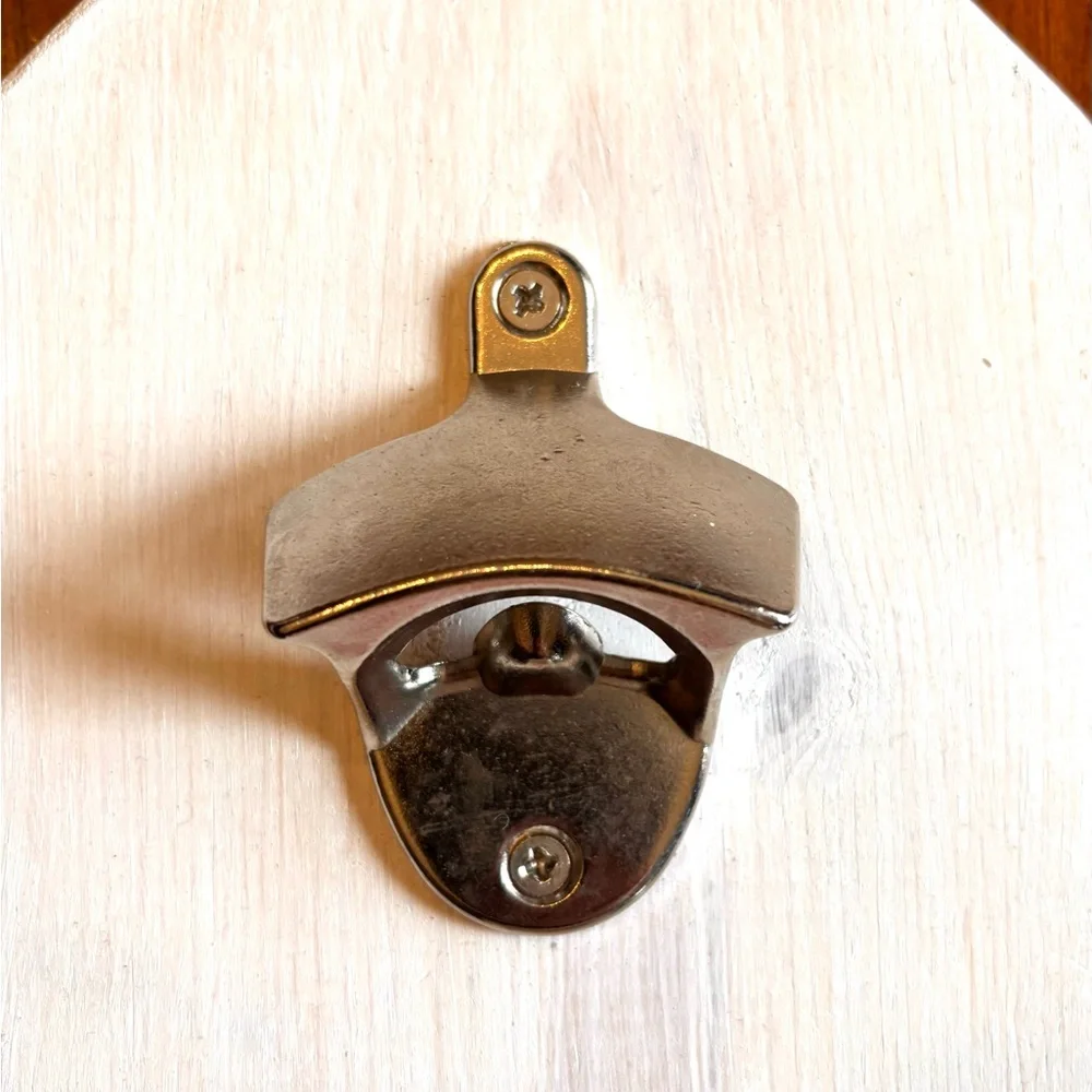 Wall Mounted Beer Bottle Cap Opener & Cap Catcher - Woodcrafted 